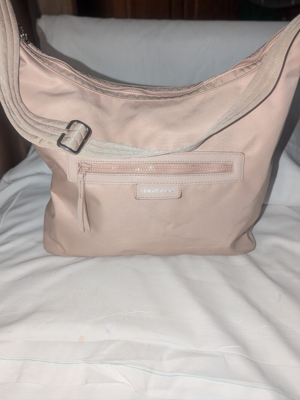 Longchamp Le Pliage Neo Slouchy Blush Shoulder Crossbody Hobo Bag.